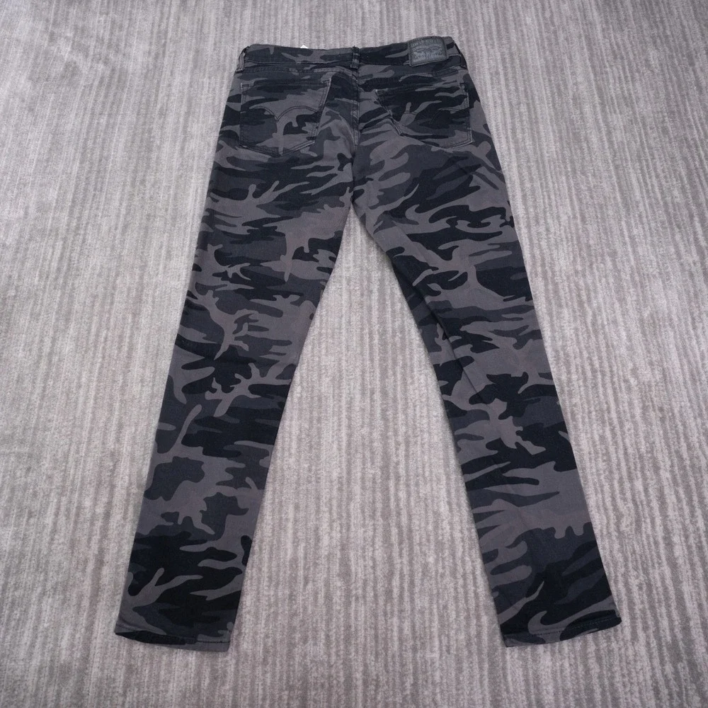 Levi's 711 Skinny Jeans Womens 29 Grey Camo Excellent Mid Rise Stretch Denim